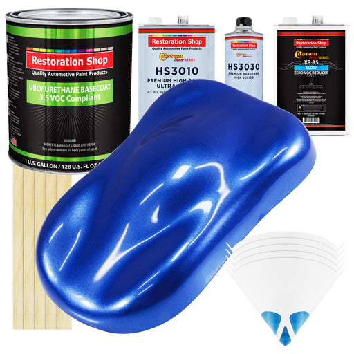 Cobalt Blue Firemist - LOW VOC Urethane Basecoat with Premium Clearcoat Auto Paint - Complete Slow Gallon Paint Kit - Professional Automotive Coating