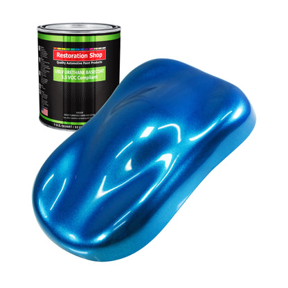 True Blue Firemist - LOW VOC Urethane Basecoat Auto Paint - Quart Paint Color Only - Professional High Gloss Automotive Coating