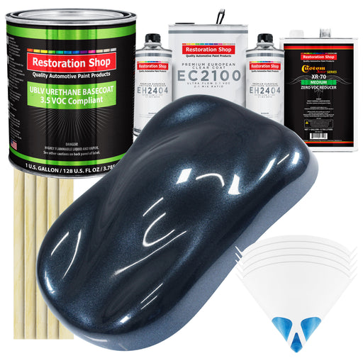 Neptune Blue Firemist - LOW VOC Urethane Basecoat with European Clearcoat Auto Paint - Complete Gallon Paint Color Kit - Automotive Coating