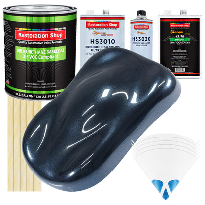 Neptune Blue Firemist - LOW VOC Urethane Basecoat with Premium Clearcoat Auto Paint (Complete Medium Gallon Paint Kit) Professional Automotive Coating