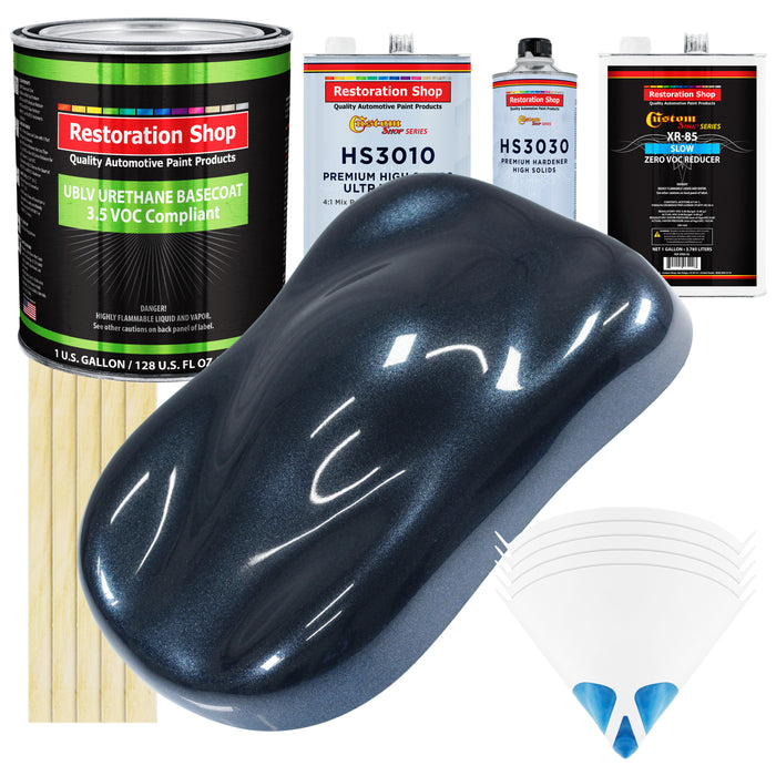 Neptune Blue Firemist - LOW VOC Urethane Basecoat with Premium Clearcoat Auto Paint - Complete Slow Gallon Paint Kit - Professional Automotive Coating