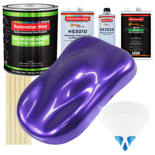 Firemist Purple - LOW VOC Urethane Basecoat with Premium Clearcoat Auto Paint (Complete Medium Gallon Paint Kit) Professional Gloss Automotive Coating