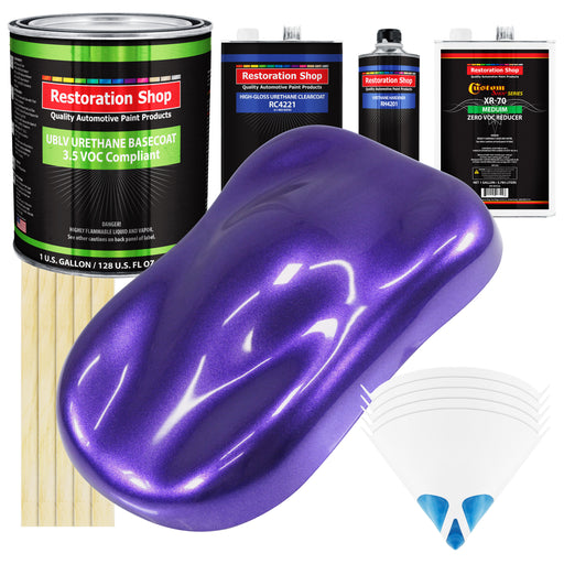 Firemist Purple - LOW VOC Urethane Basecoat with Clearcoat Auto Paint - Complete Medium Gallon Paint Kit - Professional High Gloss Automotive Coating