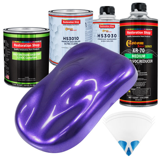 Firemist Purple - LOW VOC Urethane Basecoat with Premium Clearcoat Auto Paint (Complete Medium Quart Paint Kit) Professional Gloss Automotive Coating
