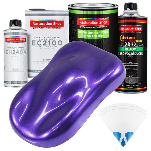 Firemist Purple - LOW VOC Urethane Basecoat with European Clearcoat Auto Paint - Complete Quart Paint Color Kit - Automotive Coating