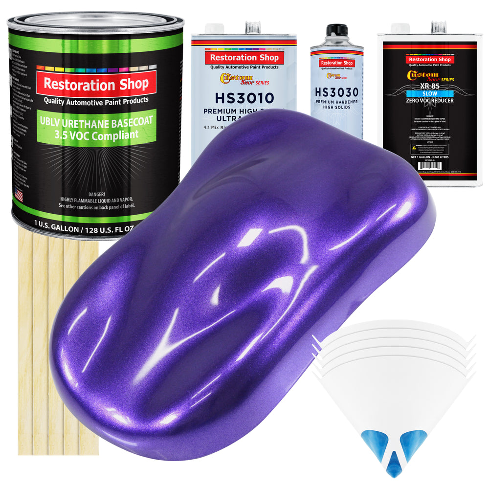 Firemist Purple - LOW VOC Urethane Basecoat with Premium Clearcoat Auto Paint - Complete Slow Gallon Paint Kit - Professional Gloss Automotive Coating