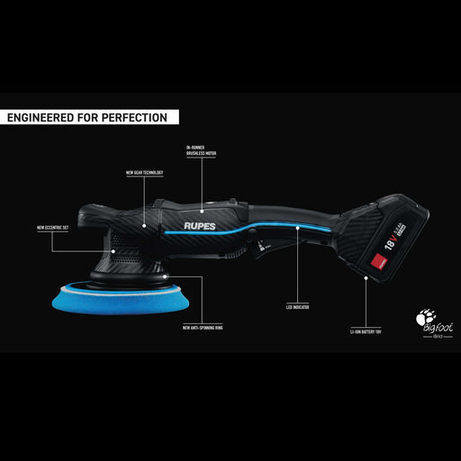 RUPES iBrid HLR15 Random Orbital Polisher KIT, 15mm orbit with 5" backing plate