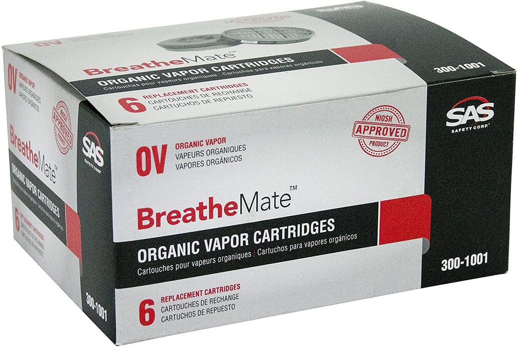 SAS Safety 300-1001 Cartridge - Organic Vapors, Box of 6
