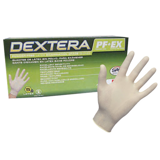 Dextera Latex Powder-Free Disposable Gloves, Large (100/Pack)