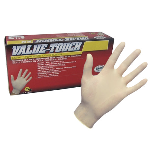 Valve-Touch Latex Powdered Disposable Gloves, X-Large (100/Pack)