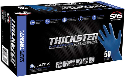 Thickster UltraThick Latex Powder-Free Disposable Gloves, Large (50/Pack)
