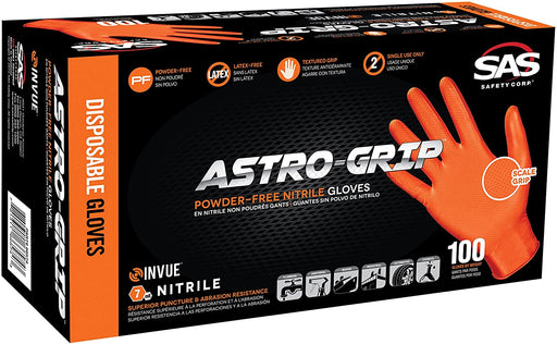 Astro-Grip Disposable Powder-Free Heavy Duty Nitrile Gloves - Large - Box of 100