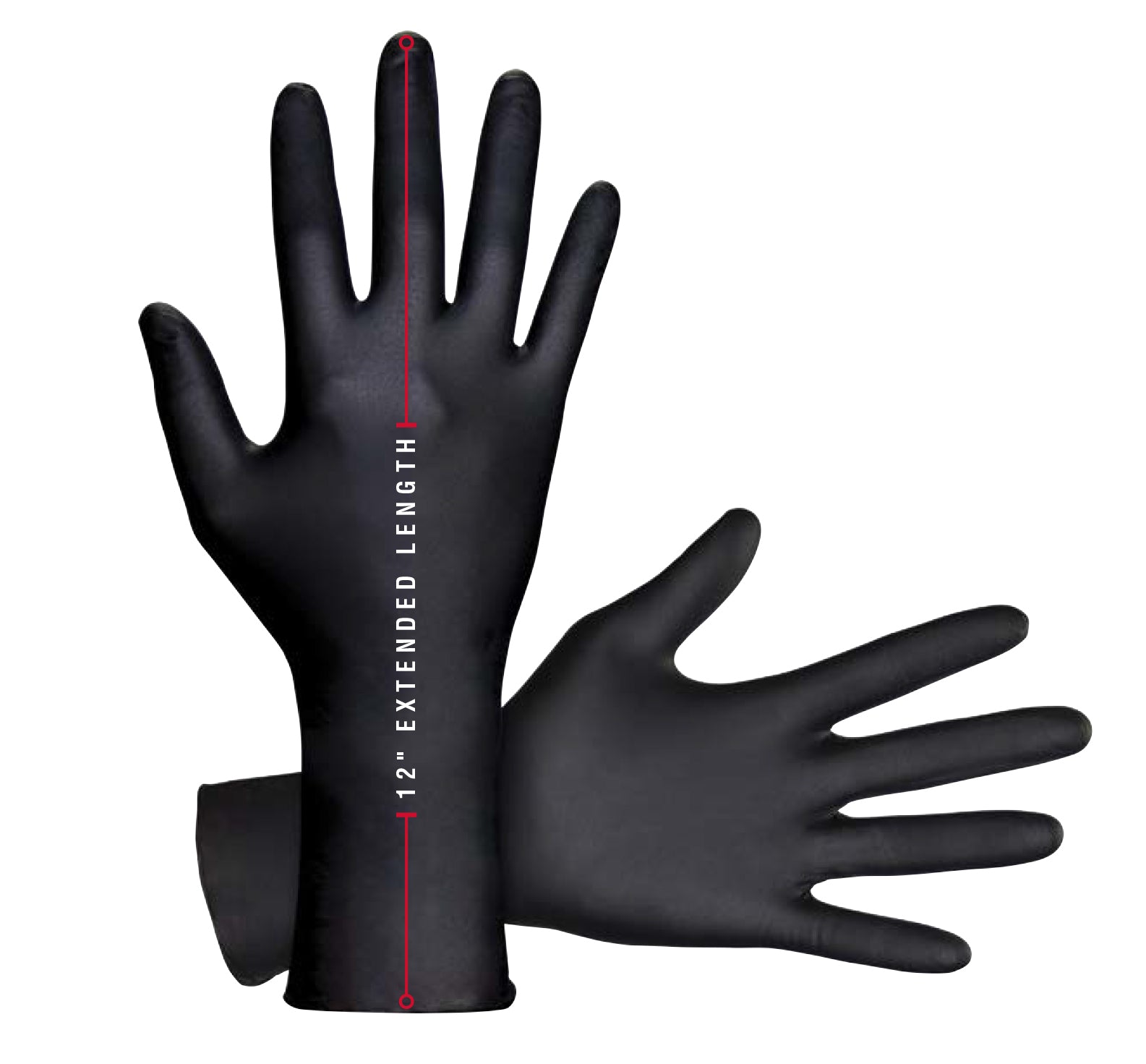 Raven Nitrile Extended Length Powder-Free Disposable Gloves, 2X-Large (50/Pack)