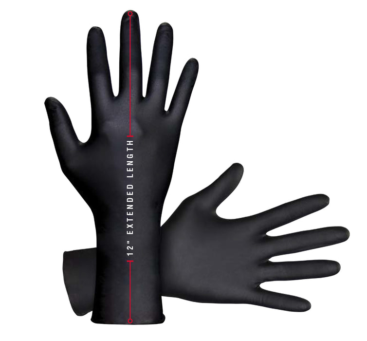 Raven Nitrile Extended Length Powder-Free Disposable Gloves, X-Large (50/Pack)