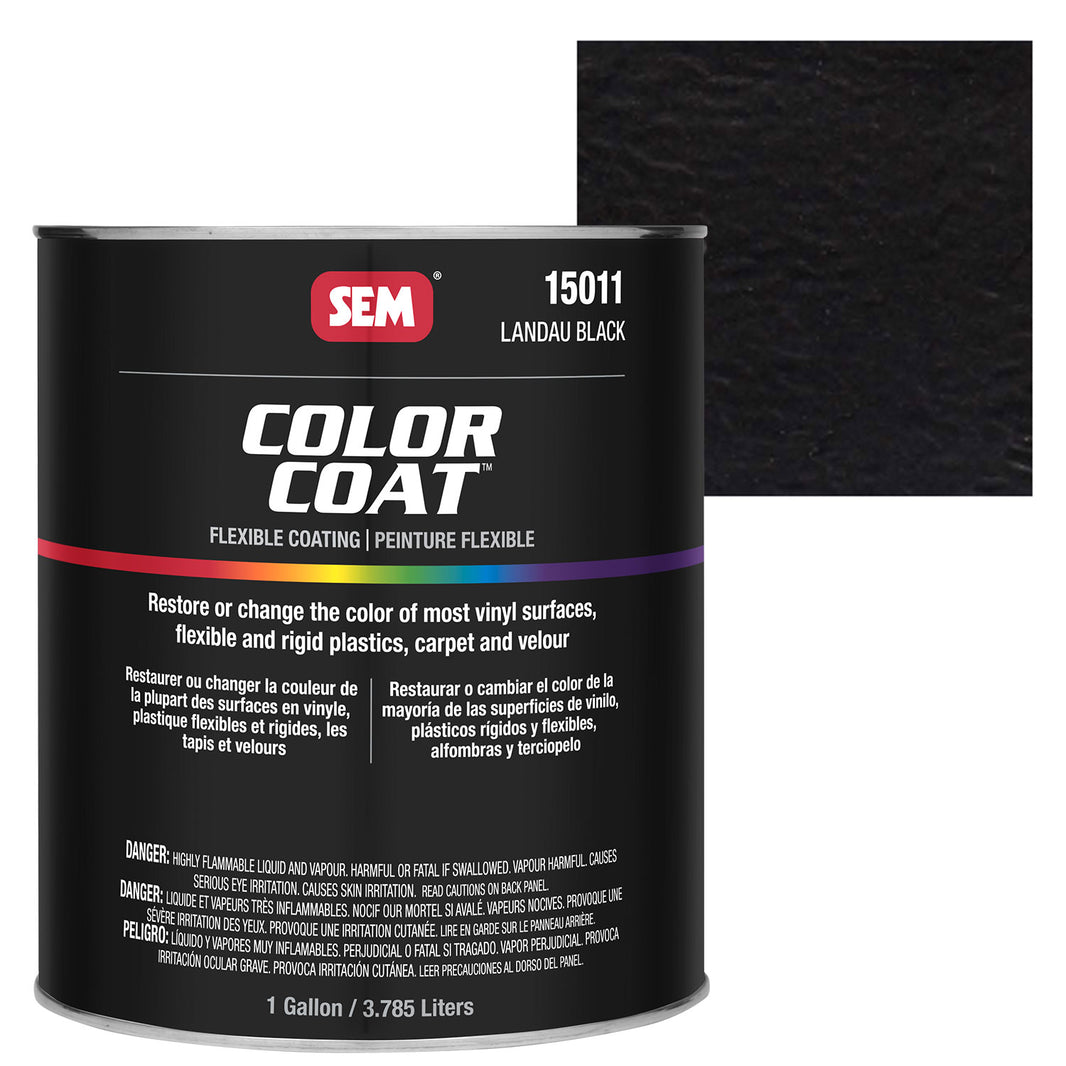 Color Coat - Plastic & Vinyl Flexible Coating, Landau Black, 1 Gallon