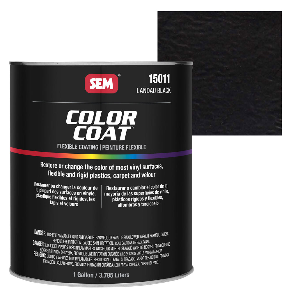 Color Coat - Plastic & Vinyl Flexible Coating, Landau Black, 1 Gallon