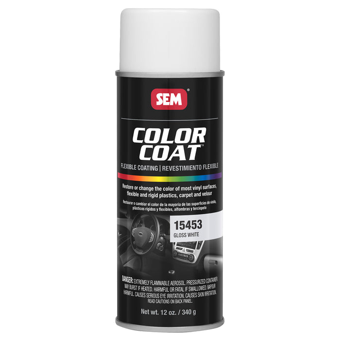 Color Coat - Plastic & Vinyl Flexible Coating, Gloss White, 12 oz. Aerosol