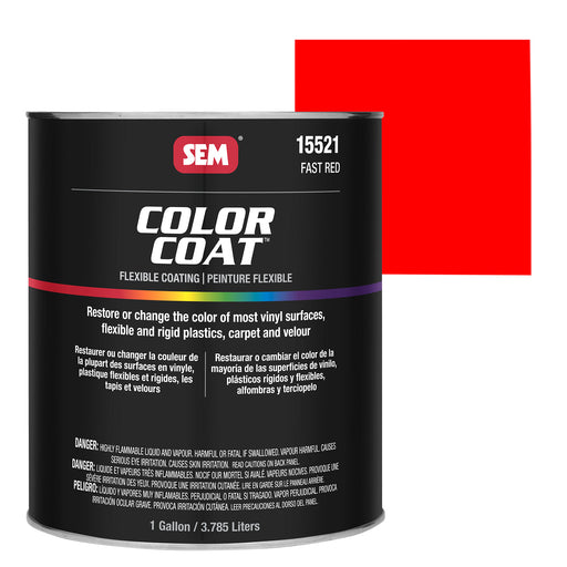 Color Coat - Plastic & Vinyl Flexible Coating, Fast Red, 1 Gallon