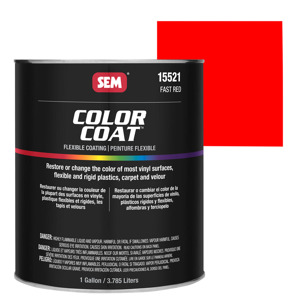 Color Coat - Plastic & Vinyl Flexible Coating, Fast Red, 1 Gallon