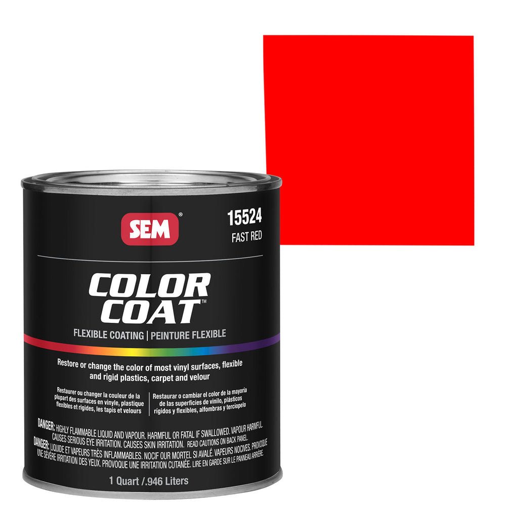 Color Coat - Plastic & Vinyl Flexible Coating, Fast Red, 1 Quart