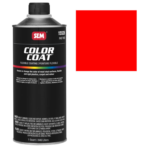 Color Coat - Plastic & Vinyl Flexible Coating, Fast Red, 1 Quart Cone Top