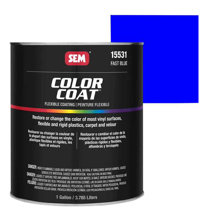 Color Coat - Plastic & Vinyl Flexible Coating, Fast Blue, 1 Gallon