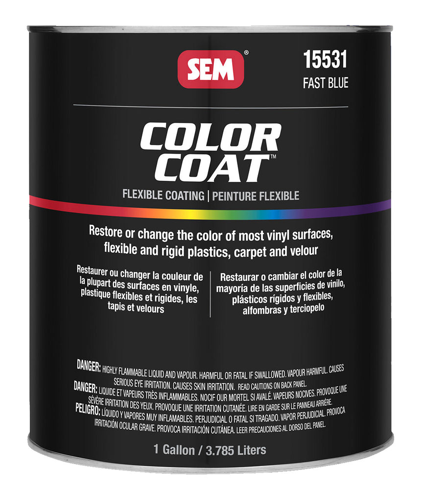 Color Coat - Plastic & Vinyl Flexible Coating, Fast Blue, 1 Gallon