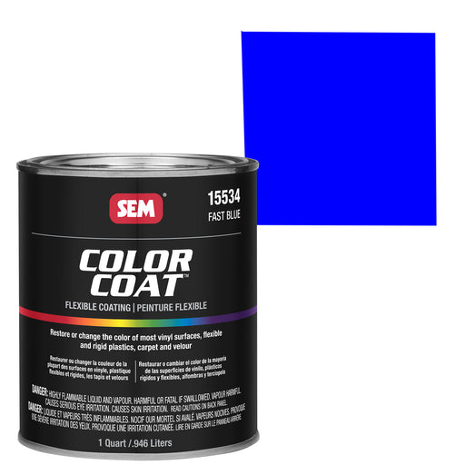 Color Coat - Plastic & Vinyl Flexible Coating, Fast Blue, 1 Quart