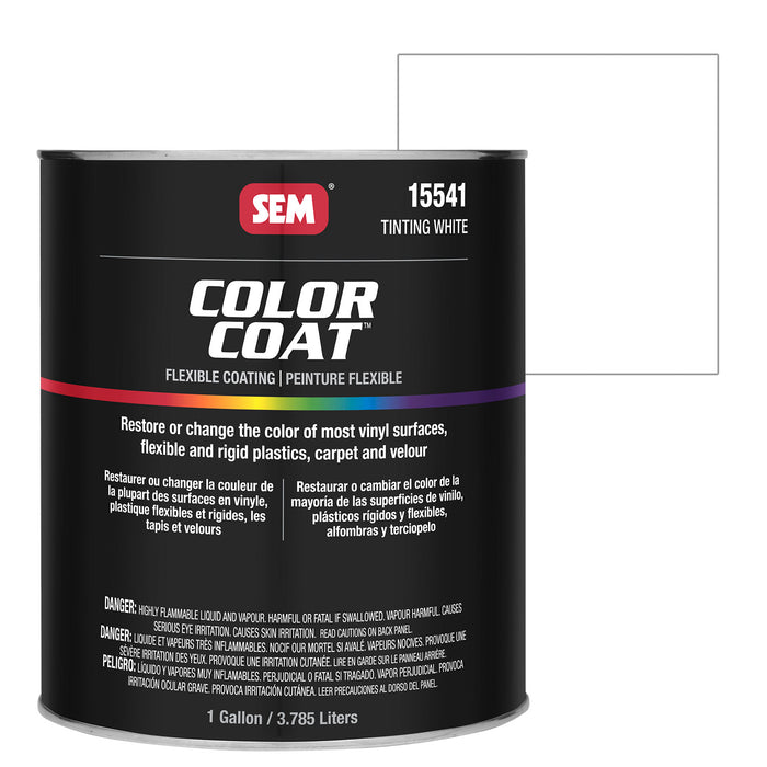 Color Coat - Plastic & Vinyl Flexible Coating, Tinting White, 1 Gallon