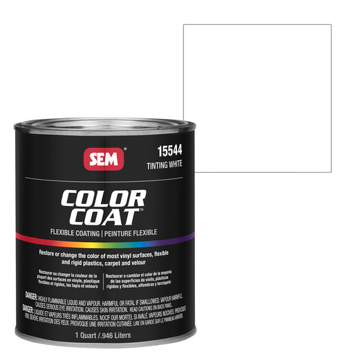 Color Coat - Plastic & Vinyl Flexible Coating, Tinting White, 1 Quart