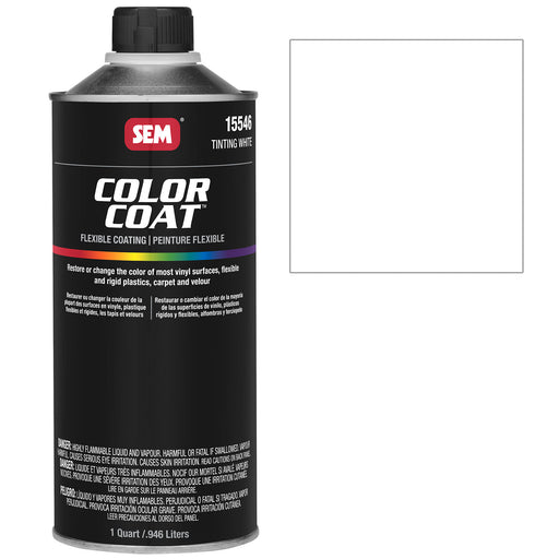 Color Coat - Plastic & Vinyl Flexible Coating, Tinting White, 1 Quart Cone Top