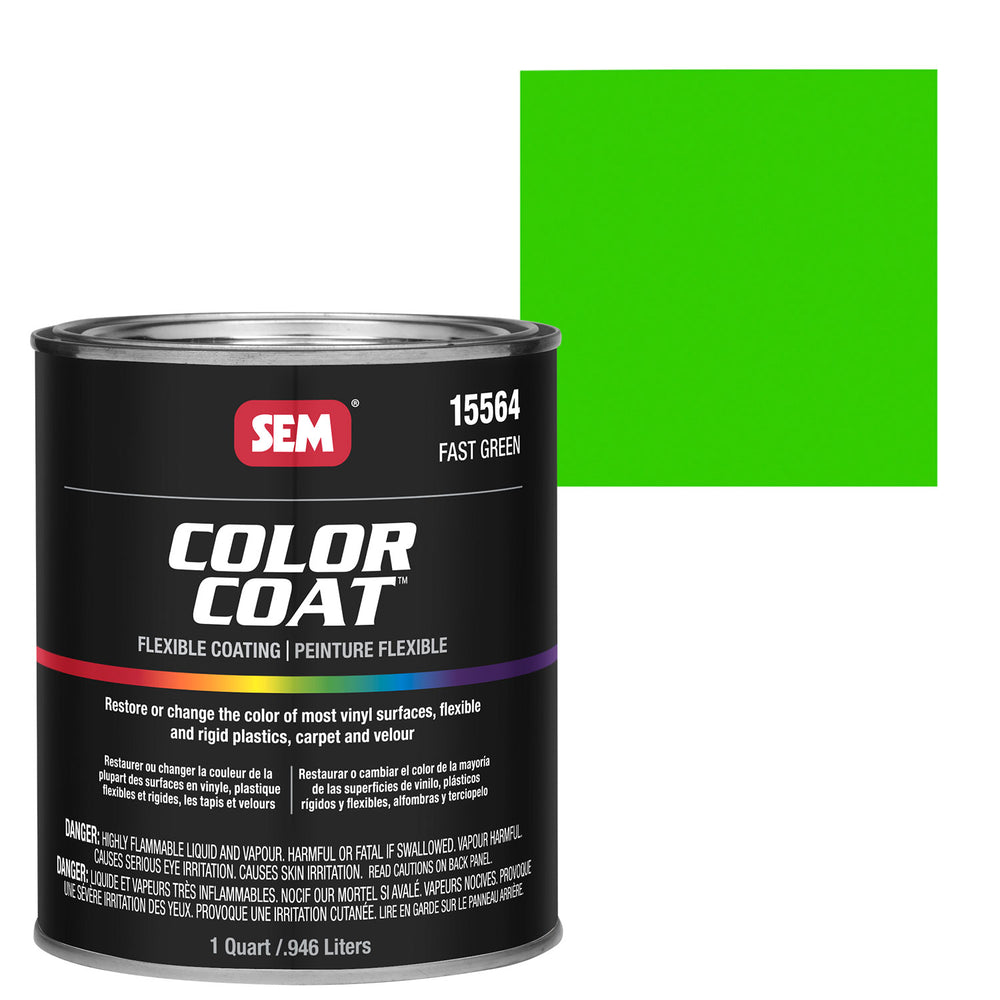 Color Coat - Plastic & Vinyl Flexible Coating, Fast Green, 1 Quart