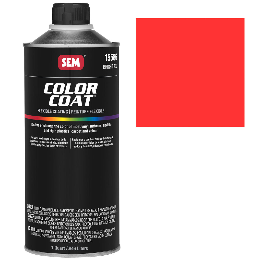 Color Coat - Plastic & Vinyl Flexible Coating, Bright Red, 1 Quart Cone Top