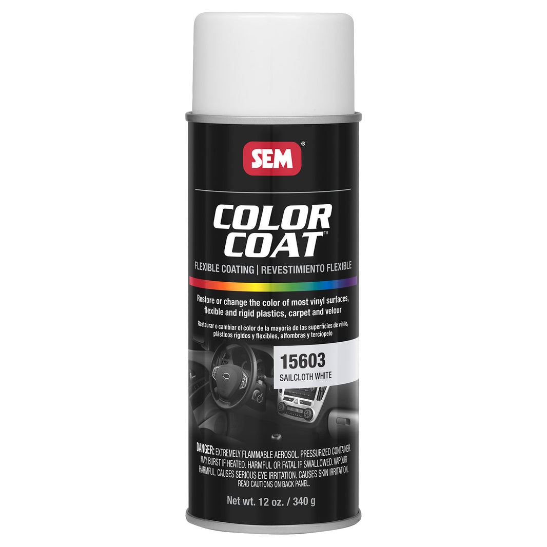 Color Coat - Plastic & Vinyl Flexible Coating, Sailcloth White, 12 oz. Aerosol