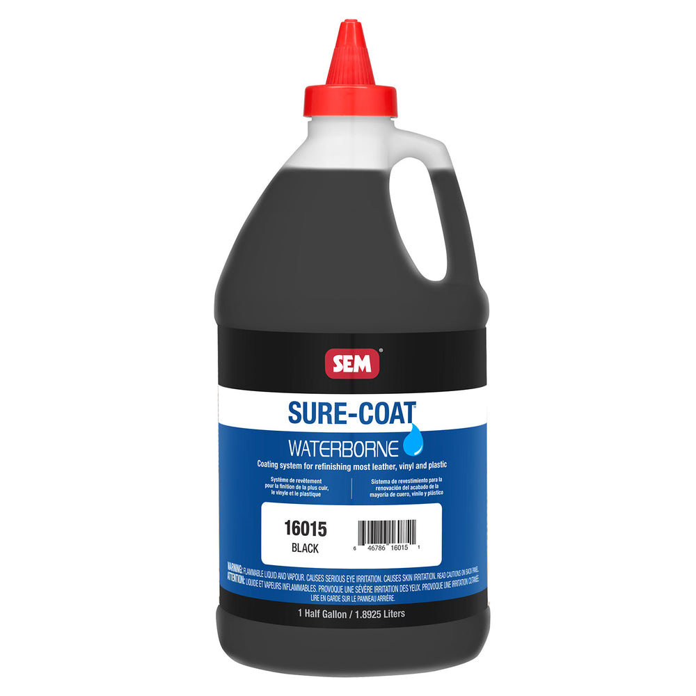 Sure-Coat - 2.8 VOC Compliant Waterborne Coating, Black, 1/2 Gallon