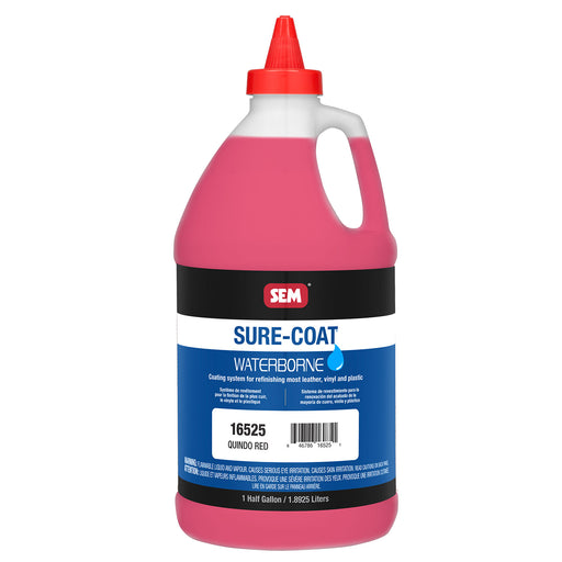 Sure-Coat - 2.8 VOC Compliant Waterborne Coating, Quindo Red, 1/2 Gallon