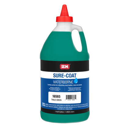 Sure-Coat - 2.8 VOC Compliant Waterborne Coating, Thalo Green, 1/2 Gallon