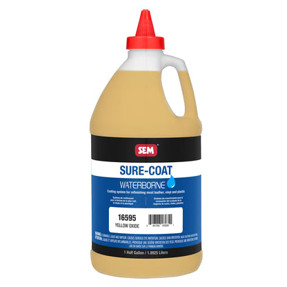Sure-Coat - 2.8 VOC Compliant Waterborne Coating, Yellow Oxide, 1/2 Gallon