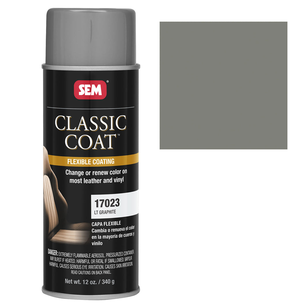 Classic Coat - Leather & Vinyl Flexible Coating, Light Graphite (Ford ZUBA), 12 oz. Aerosol
