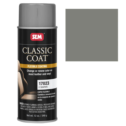 Classic Coat - Leather & Vinyl Flexible Coating, Light Graphite (Ford ZUBA), 12 oz. Aerosol