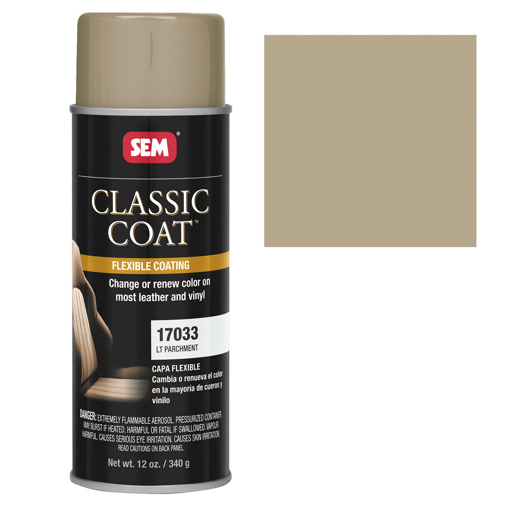 Classic Coat - Leather & Vinyl Flexible Coating, Light Parchment (Ford BJAA), 12 oz. Aerosol