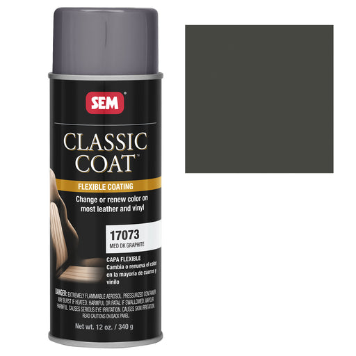 Classic Coat - Leather & Vinyl Flexible Coating, Medium Dark Graphite (Ford ZU4A), 12 oz. Aerosol