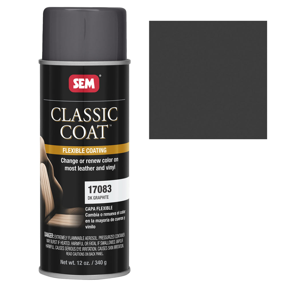 Classic Coat - Leather & Vinyl Flexible Coating, Dark Graphite (Ford ZU5A), 12 oz. Aerosol