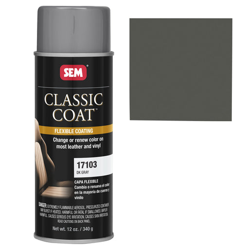 Classic Coat - Leather & Vinyl Flexible Coating, Dark Gray (GM 9780), 12 oz. Aerosol
