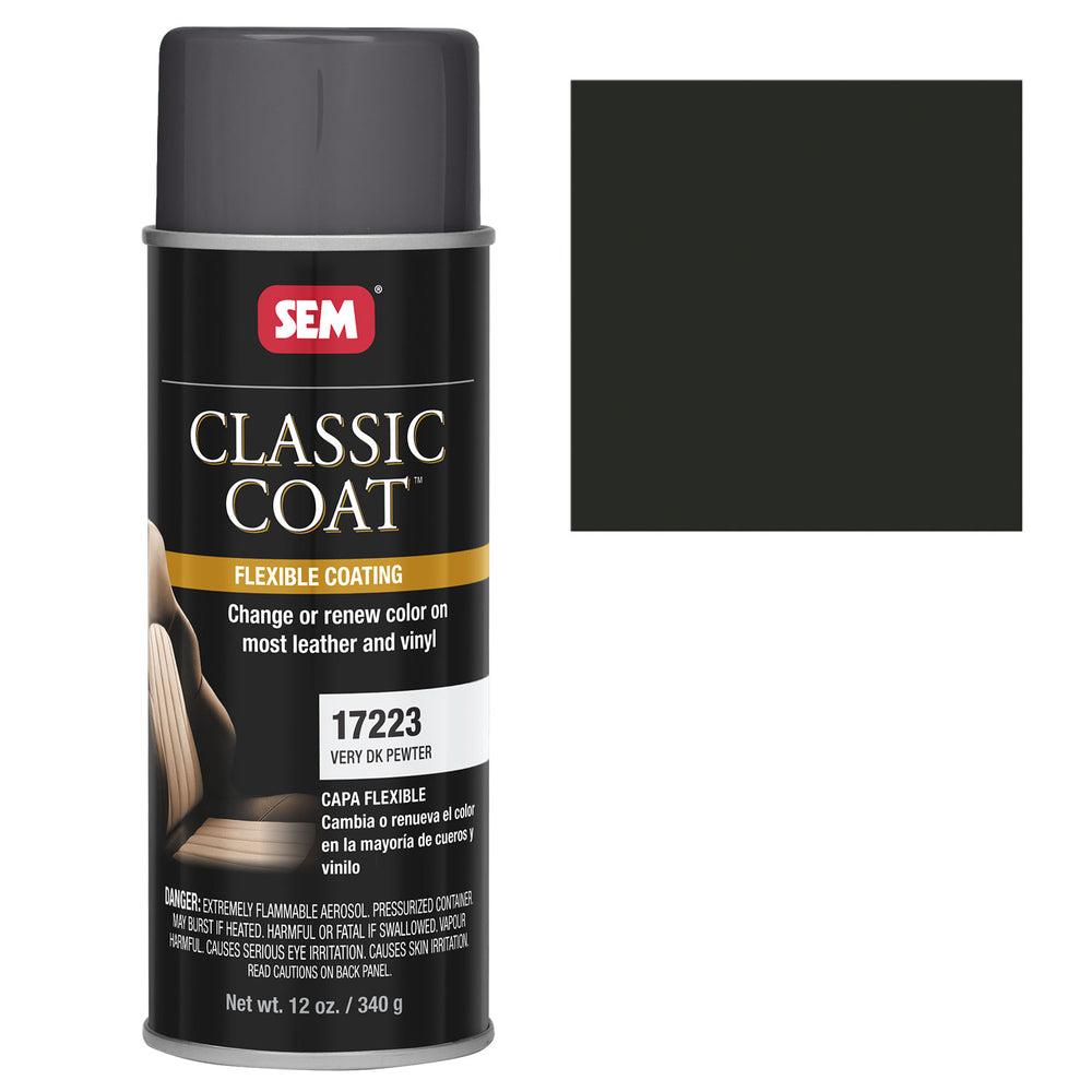 Classic Coat - Leather & Vinyl Flexible Coating, Very Dark Pewter (GM 642H), 12 oz. Aerosol