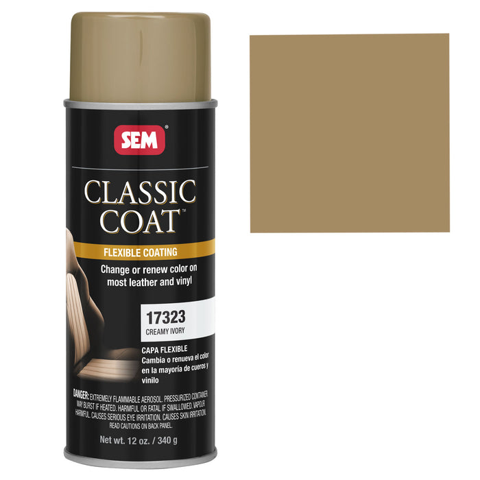 Classic Coat - Leather & Vinyl Flexible Coating, Creamy Ivory (Acura), 12 oz. Aerosol