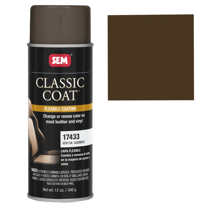 Classic Coat - Leather & Vinyl Flexible Coating, Very Dark Cashmere (GM), 12 oz. Aerosol