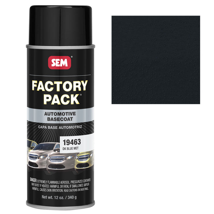 Factory Pack - Exterior Basecoat Coating, Dark Blue Metallic (GM WA722J), 12 oz. Aerosol