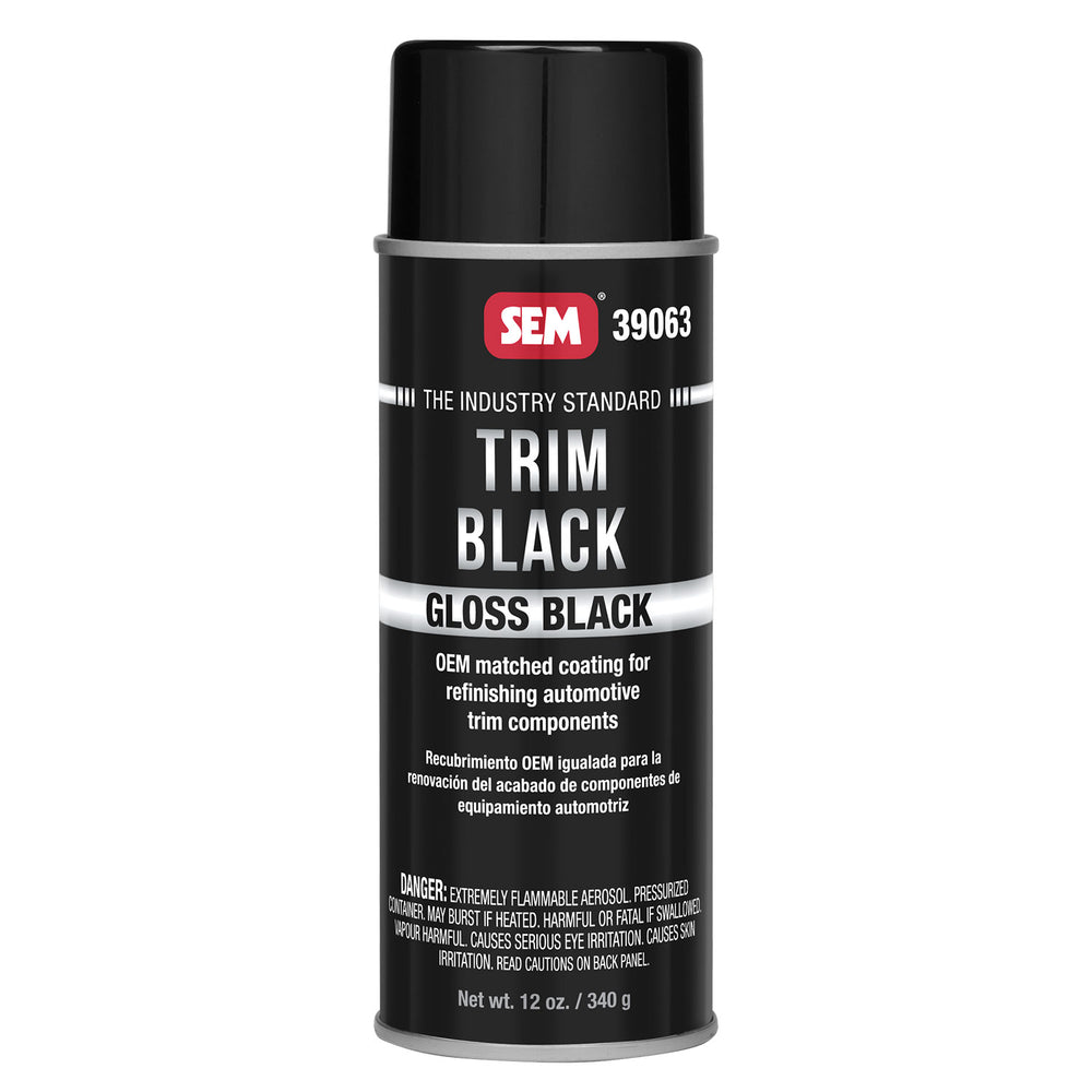 Gloss Trim Black Acrylic Coating, Restore Faded or Peeling Trim, 12 oz. Aerosol