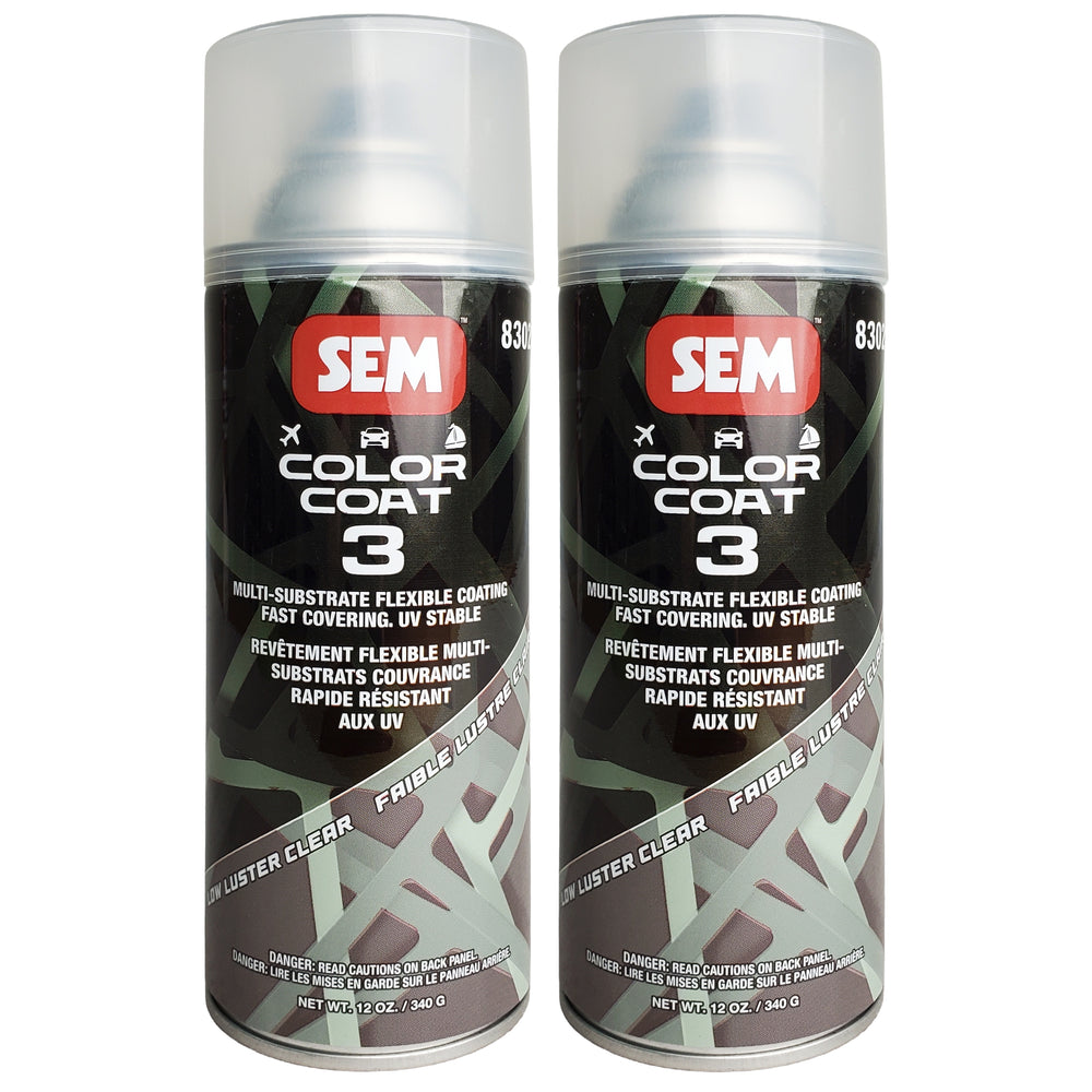 Color Coat 3 Low Luster Clear - Multi-Substrate Flexible Coating, 12oz, Aerosol - 2 Pack